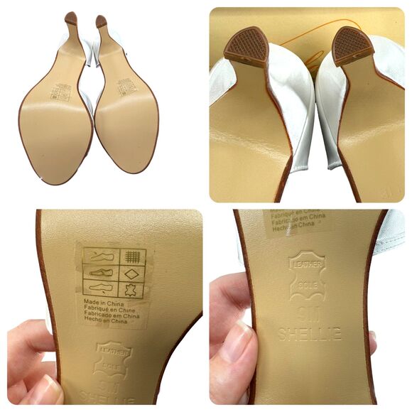 Michelangelo Shellie Satin Peep Toe Heels Size 9M Dyeable David's Bridal READ!!! - Picture 13 of 14